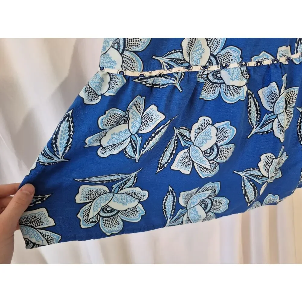Anthropologie Maeve Alyssa Blue Floral Midi Skirt US 14 - Picture 7 of 13